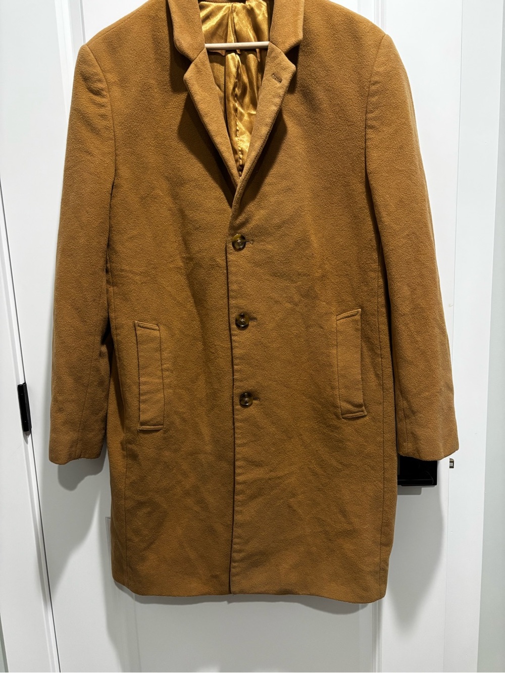 Michael Kors Men's Tan Camel Wool/Cashmere Pea Coat